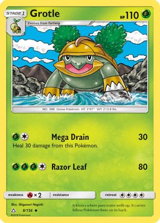 Grotle 008/156  - Reverse Holofoil SM  Ultra Prism - Uncommon