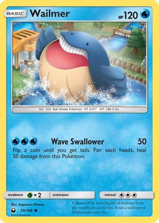 Wailmer 039  SM  Celestial Storm - Common