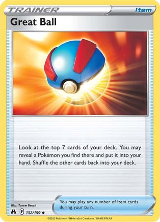 Great Ball 132  - Reverse Holofoil SWSH Crown Zenith - Uncommon