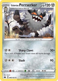 Galarian Perrserker 085  - Reverse Holofoil SWSH Crown Zenith - Rare