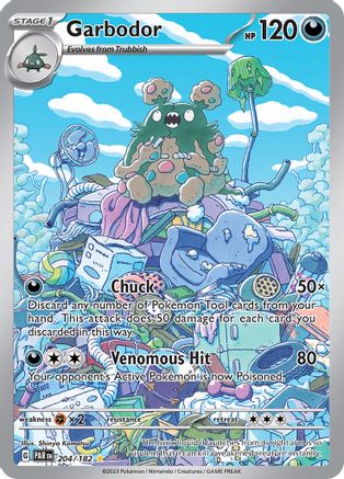 Garbodor 204/182  - Holofoil SV04 Paradox Rift - Illustration Rare