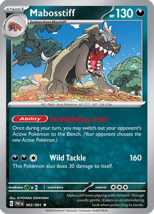 Mabosstiff 063/091  - Holofoil SV Paldean Fates - Rare