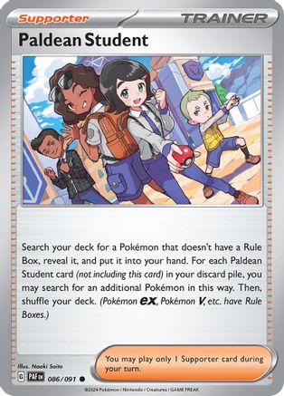 Paldean Student 086/091  - Reverse Holofoil SV Paldean Fates - Common