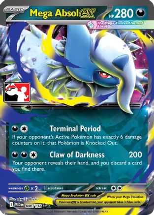 Mega Absol ex 086/132  - Holofoil Prize Pack Series Cards - Double Rare