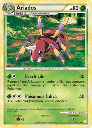 Ariados 015  - Reverse Holofoil HeartGold SoulSilver - Rare