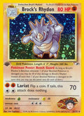 Brock's Rhydon 002  - 1st Edition Holofoil Gym Heroes - Holo Rare