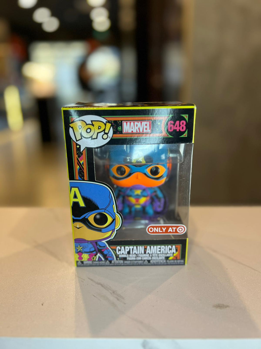 Funko POP! Marvel: Black Light Captain America #648▪️︎Target Exclusive