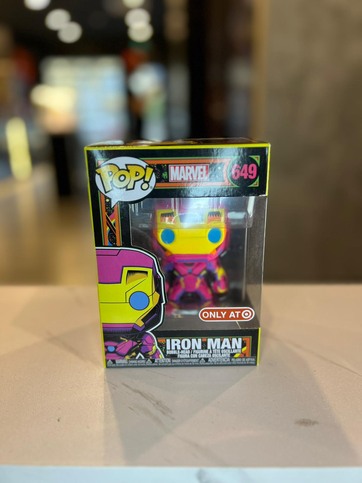 Funko Pop! Iron Man 649 Blacklight Vinyl Figure Marvel Comics Target Exclusive