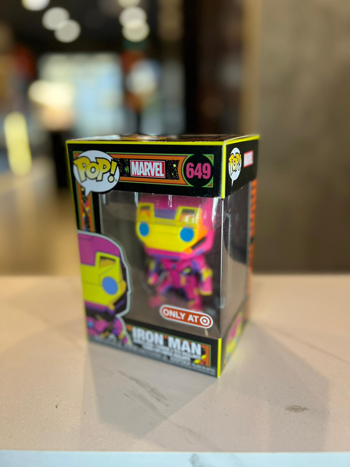 Funko Pop! Iron Man 649 Blacklight Vinyl Figure Marvel Comics Target Exclusive