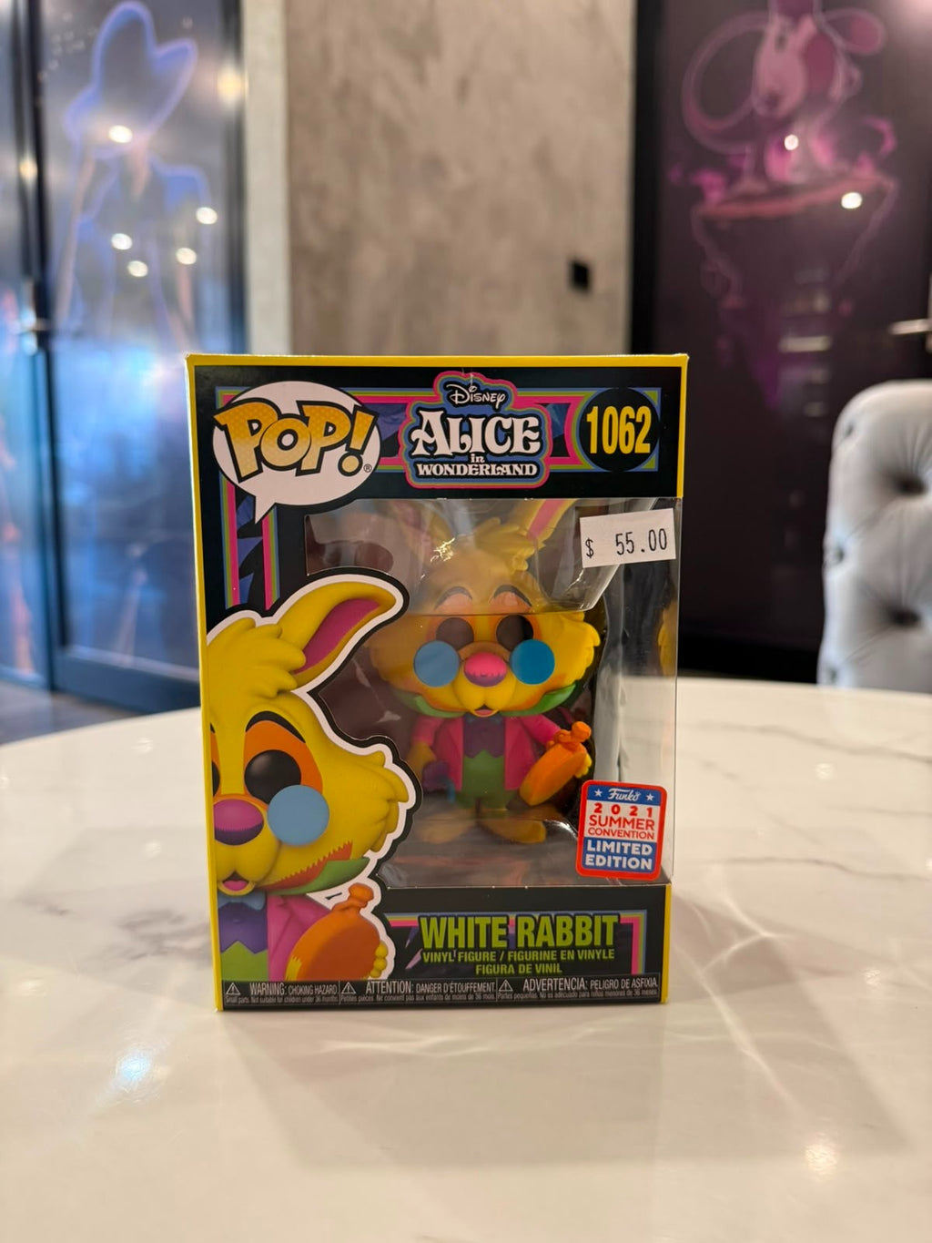 Funko Pop! Disney Alice in Wonderland White Rabbit #1062 [Black Light] Exclusive