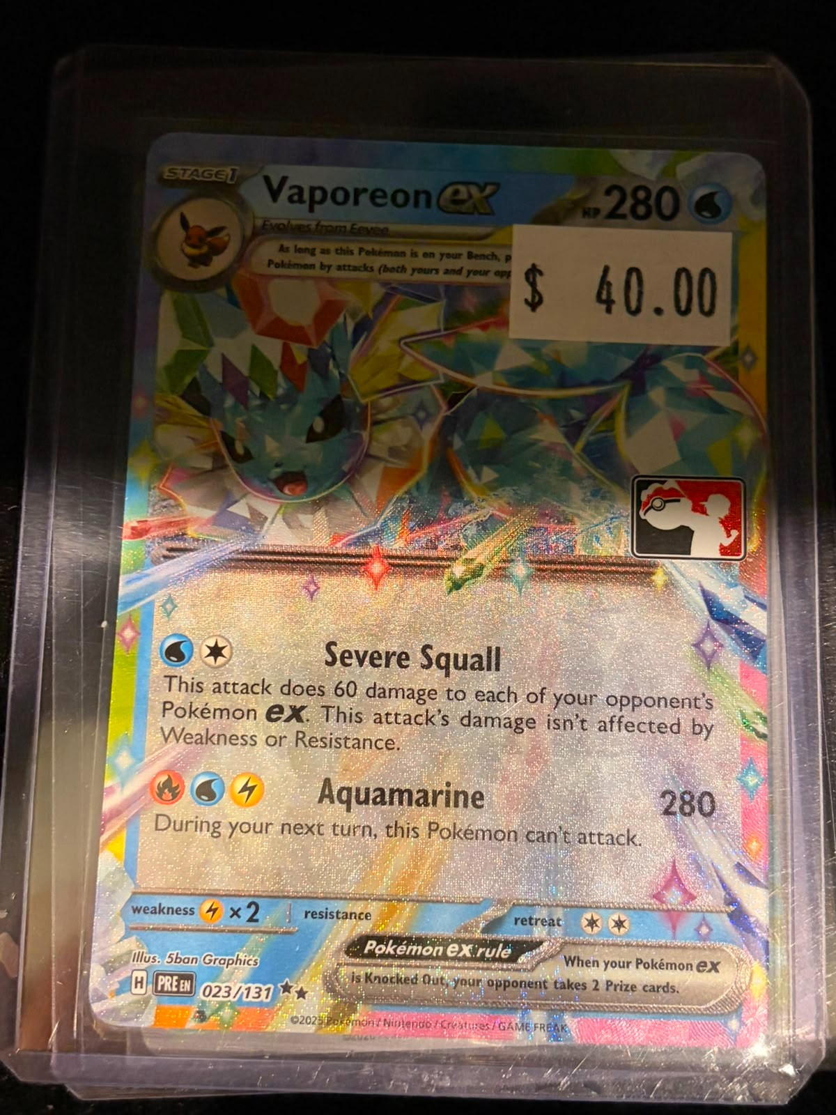 Pokémon Vaporeon ex 023/131