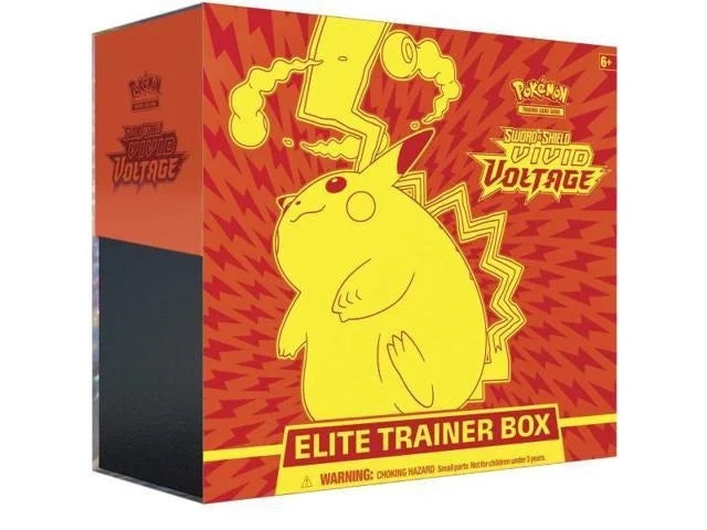 Pokémon Sword and Shield 4 Vivid Voltage Elite Trainer Box-Featuring Gigantamax Pikachu!- 8 Vivid Voltage Packs 65 Card Sleeves 6 Counter Dice