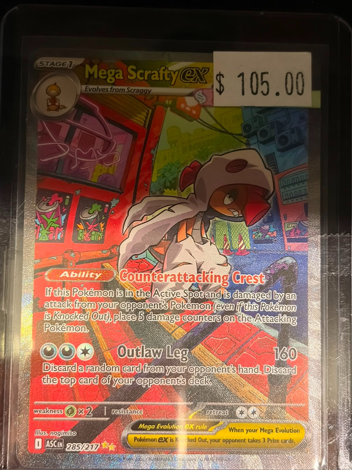 Pokémon Mega Scrafty ex ASC 285/217