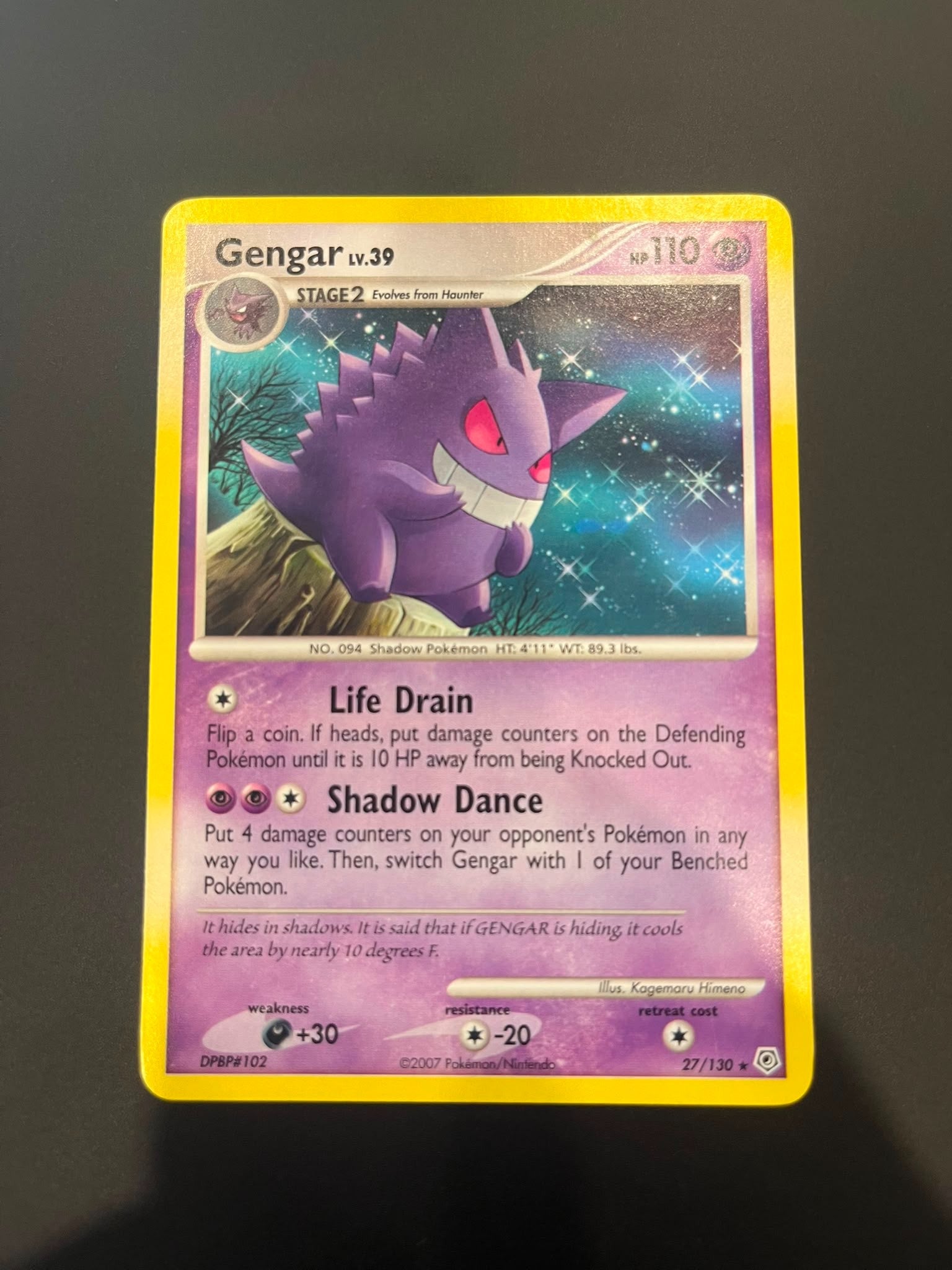 Pokémon Gengar TCG LV.39 27/130 Diamond and Pearl Regular Rare Card