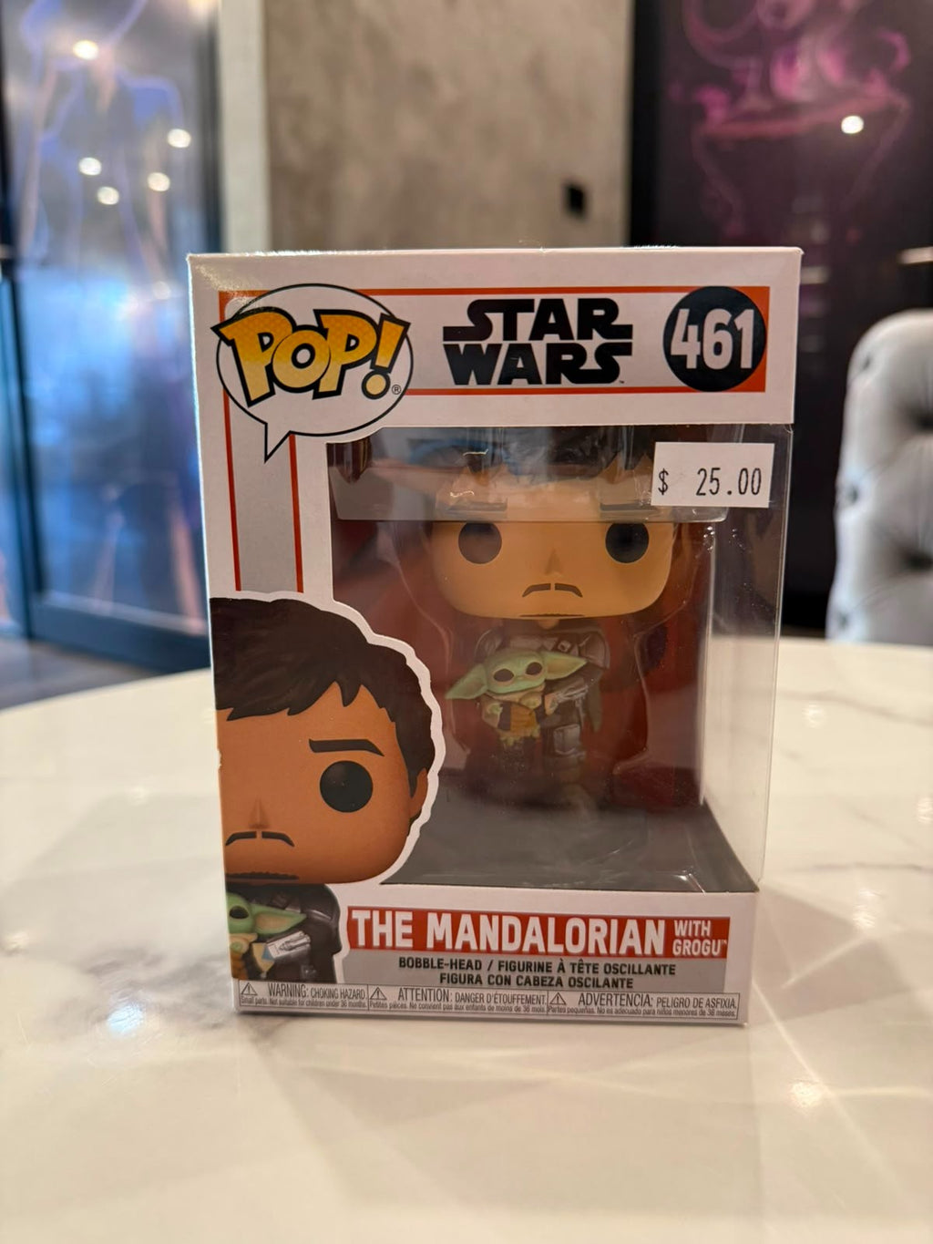 Funko Pop! Star Wars: The Mandalorian (Din Djarrin) Holding The Child (Grogu) Vinyl Bobblehead