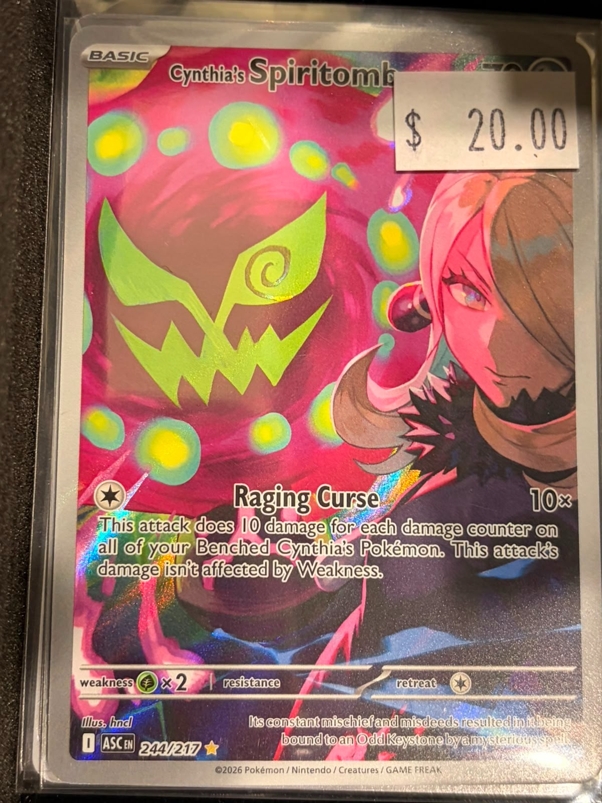 Pokémon Cynthia's Spiritomb ASC 244/217