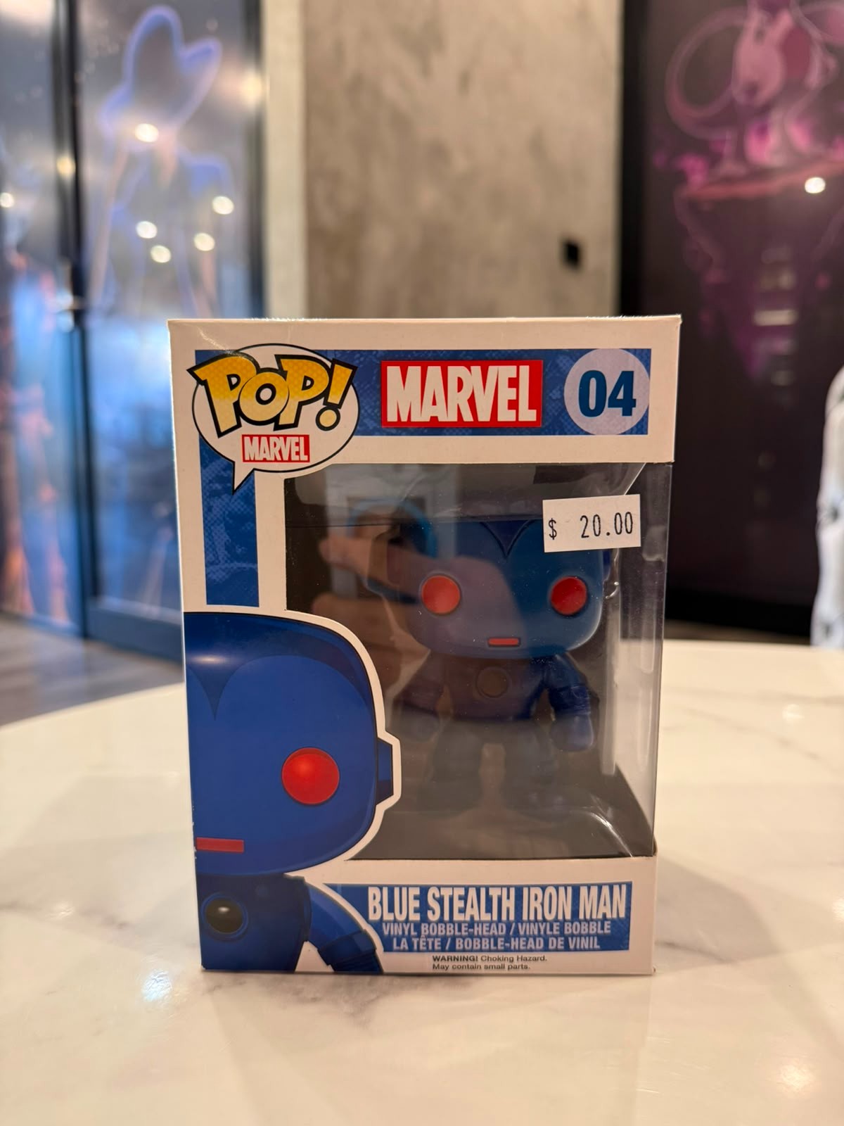 Funko POP Marvel: Blue Stealth Iron Man #04 Vaulted Bobble-Head Figure